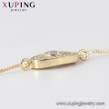 72041 xuping pulseira de design simples na China por atacado com banhado a ouro 14k